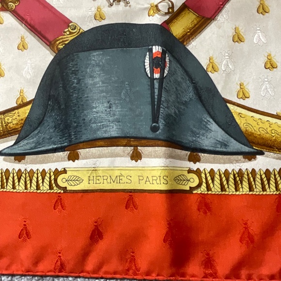 •Hermes Vintage Jacquard Scarf RARE Napoleon Ledoux Hand Rolled Hem 35”x34” - Picture 3 of 15